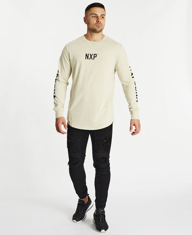 Nena & Pasadena Integrity Cape Back Long Sleeve T-Shirt Pigment Sand