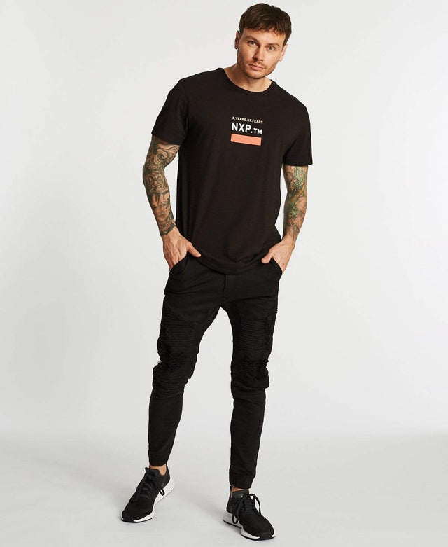 Nena & Pasadena Machine Cape Back T-Shirt Jet Black