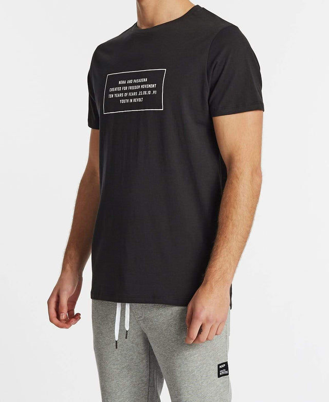 Nena & Pasadena Madsen Cape Back T-Shirt Jet Black