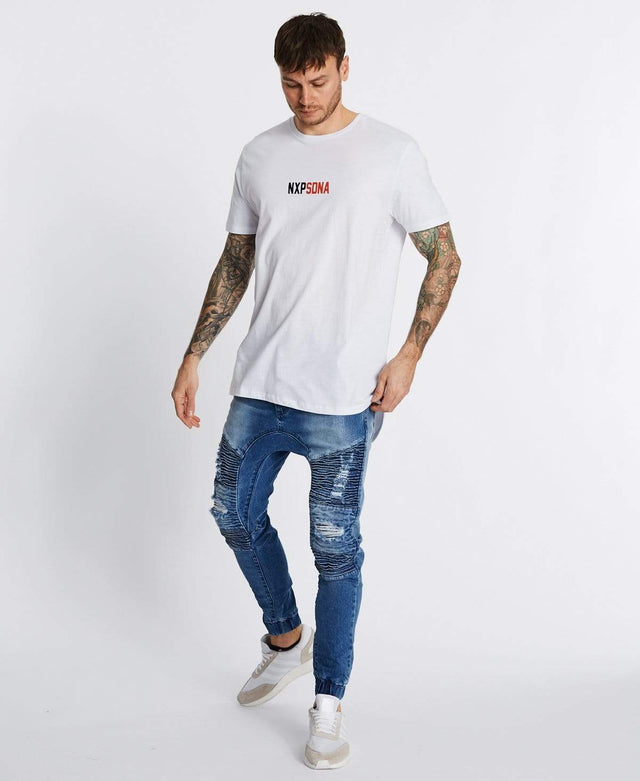 Nena & Pasadena Never Turn Back Cape Back T-Shirt White