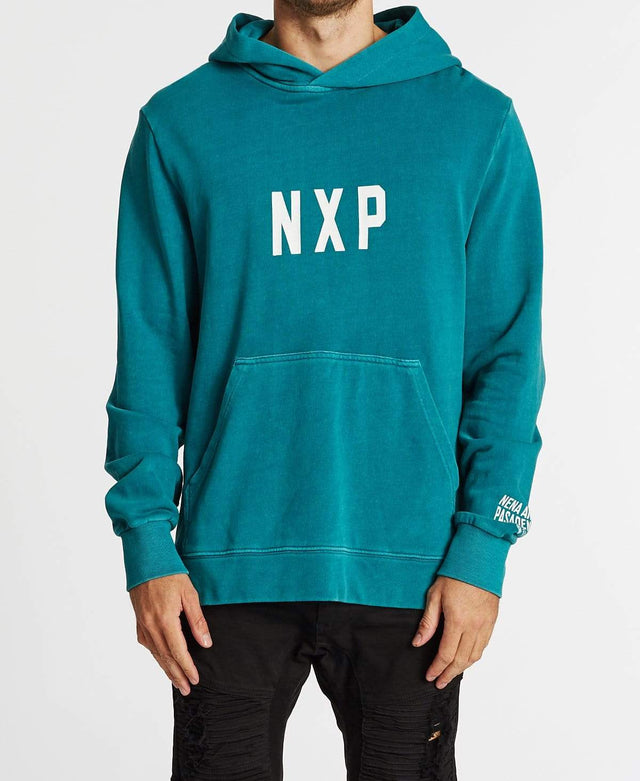 Nena & Pasadena Nitro Step Hem Hoodie Pigment Deep Lake