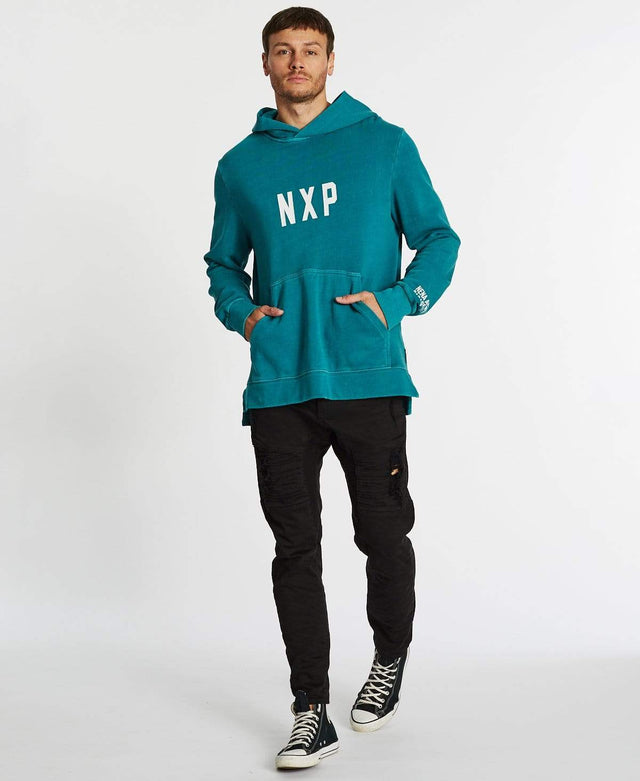 Nena & Pasadena Nitro Step Hem Hoodie Pigment Deep Lake