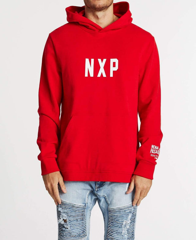 Nena & Pasadena Nitro Step Hem Hoodie Red