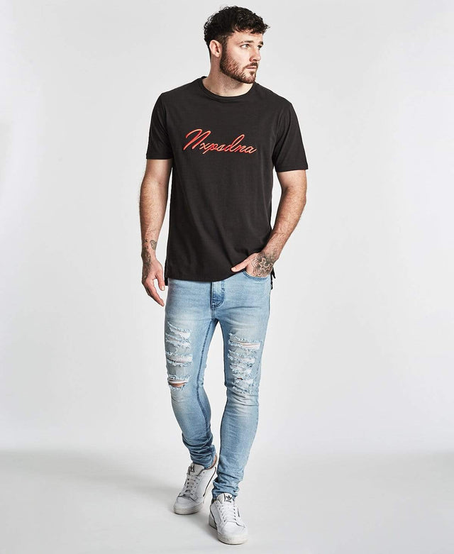Nena & Pasadena Nobody Hybrid Fit T-Shirt Jet Black