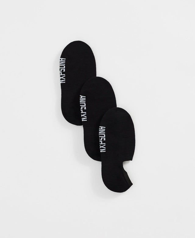 model wears NXP Invisible Socks 3 Pack Black Socks Black - image 1