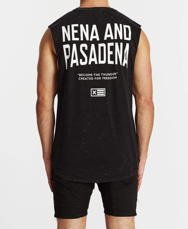 Nena & Pasadena Outburst Scoop Back Muscle Tee Acid Black