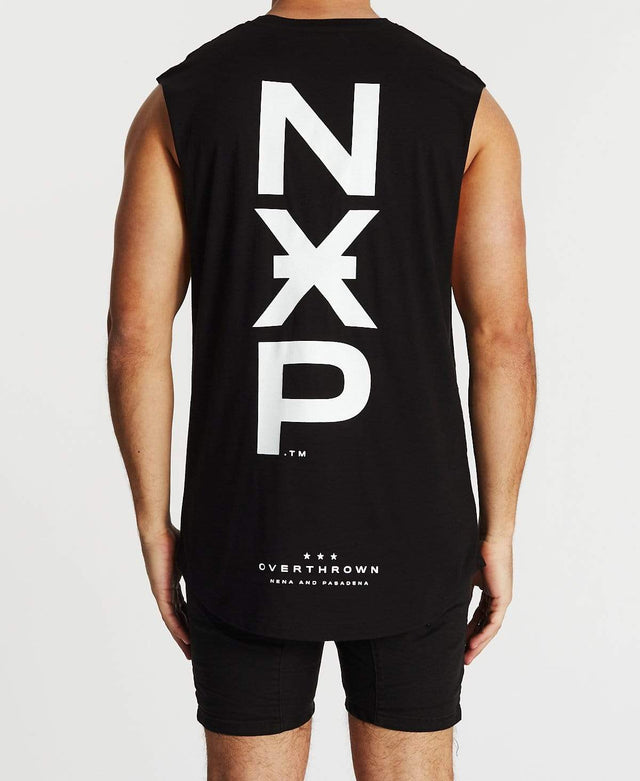 Nena & Pasadena Overthrown Scoop Back Muscle Tee Jet Black
