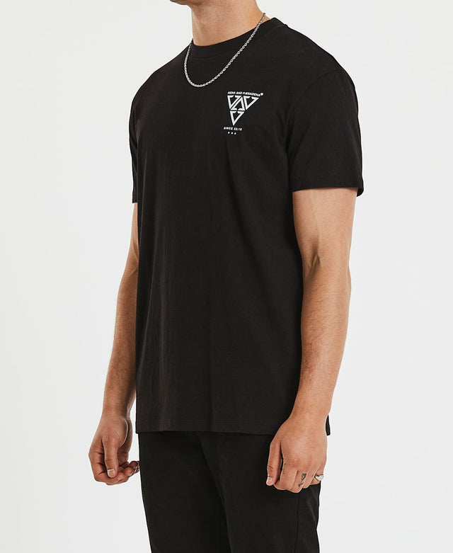 Nena & Pasadena Quadrant Relaxed T-Shirt Jet Black