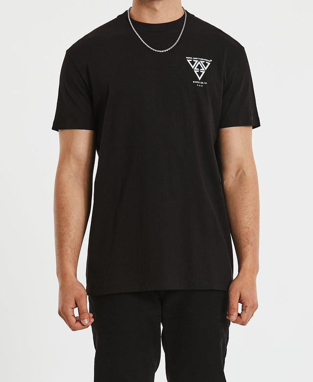 Nena & Pasadena Quadrant Relaxed T-Shirt Jet Black