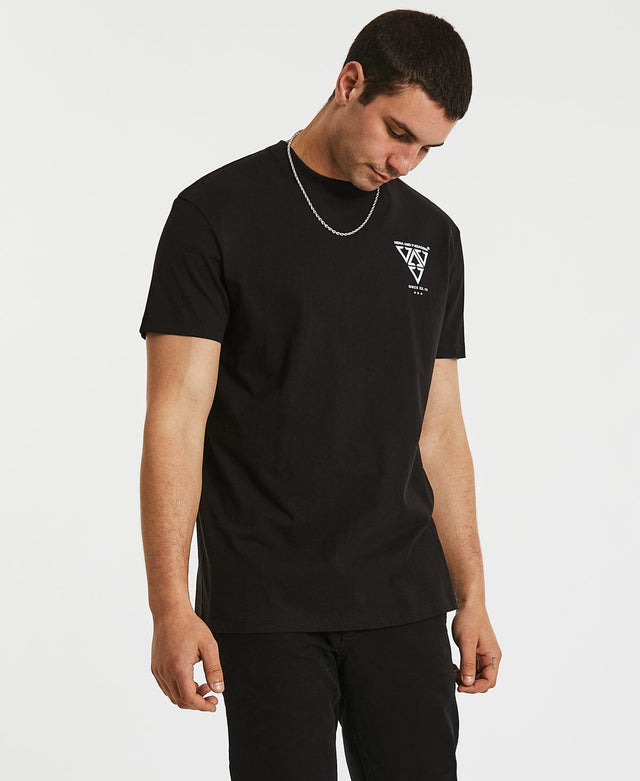 Nena & Pasadena Quadrant Relaxed T-Shirt Jet Black
