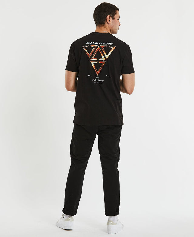 Nena & Pasadena Quadrant Relaxed T-Shirt Jet Black
