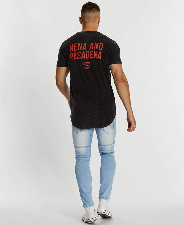 Nena & Pasadena Rampage Cape Back T-Shirt Acid Black