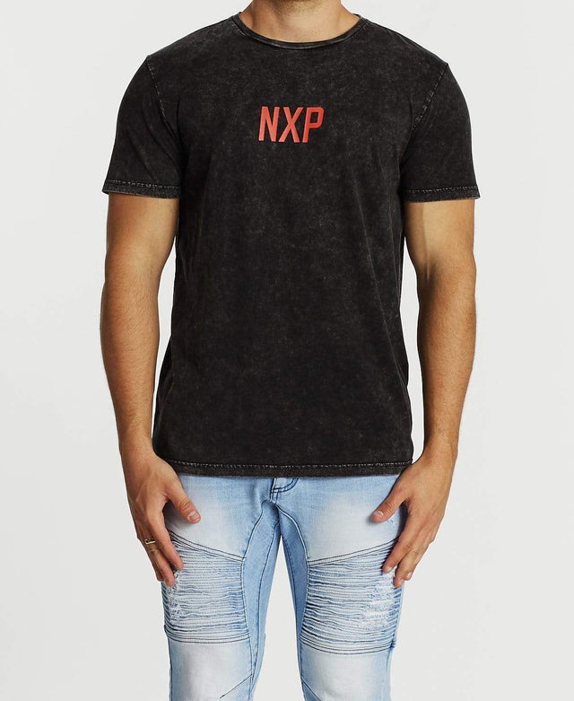 Nena & Pasadena Rampage Cape Back T-Shirt Acid Black