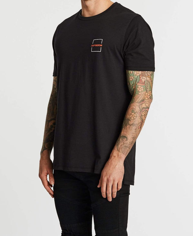 Nena & Pasadena Rebellion Step Hem T-Shirt Jet Black