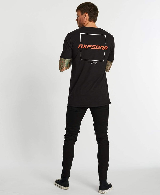 Nena & Pasadena Rebellion Step Hem T-Shirt Jet Black