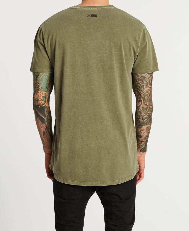 Nena & Pasadena Remington Scoop Back T-Shirt Pigment Khaki