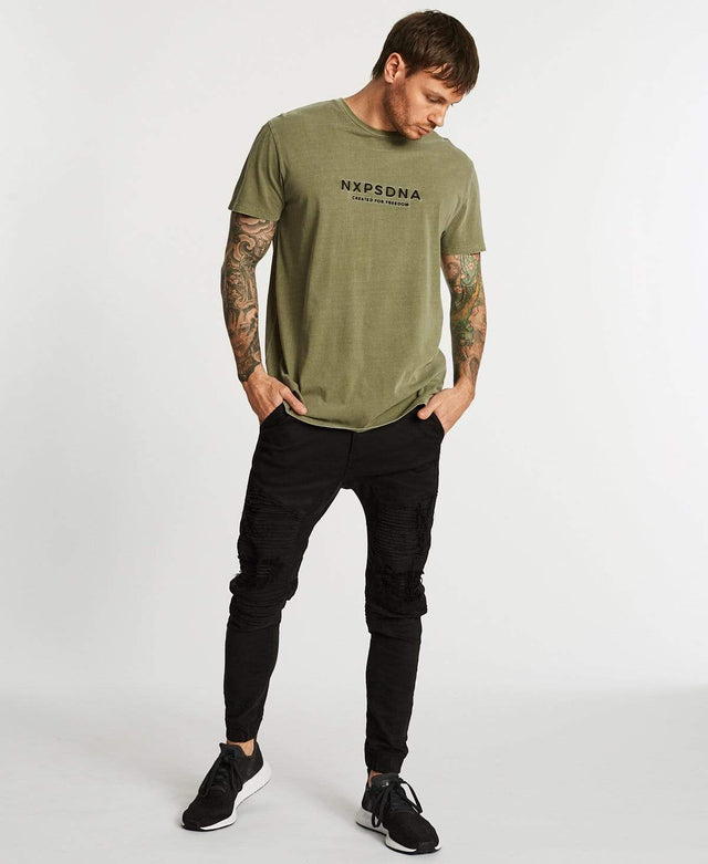 Nena & Pasadena Remington Scoop Back T-Shirt Pigment Khaki