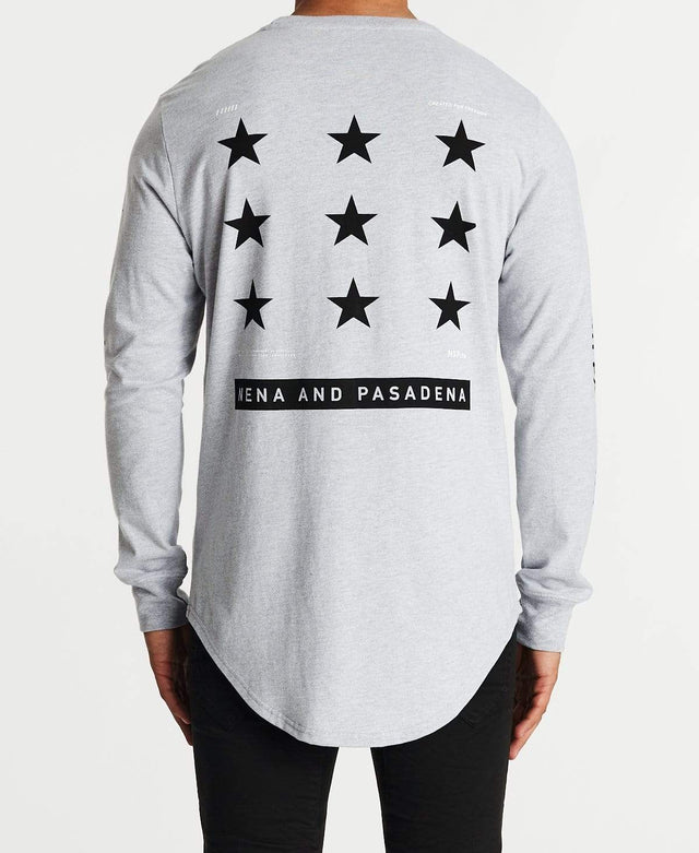 Nena & Pasadena Reputations Cape Back Long Sleeve T-Shirt Grey Marle