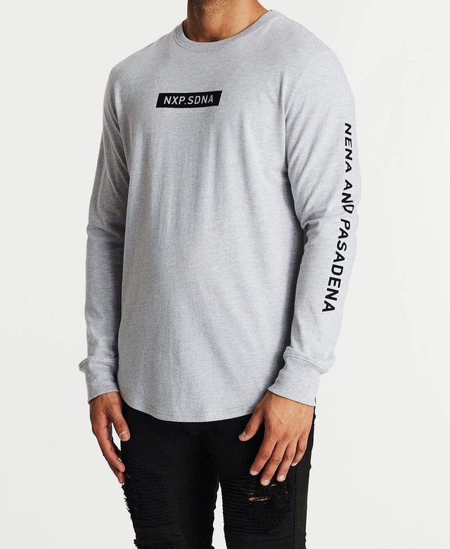 Nena & Pasadena Reputations Cape Back Long Sleeve T-Shirt Grey Marle