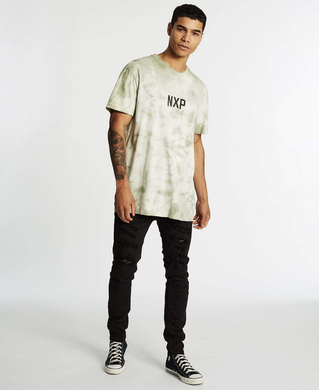 Nena & Pasadena Revel Relaxed Fit T-Shirt Tie Dye Khaki