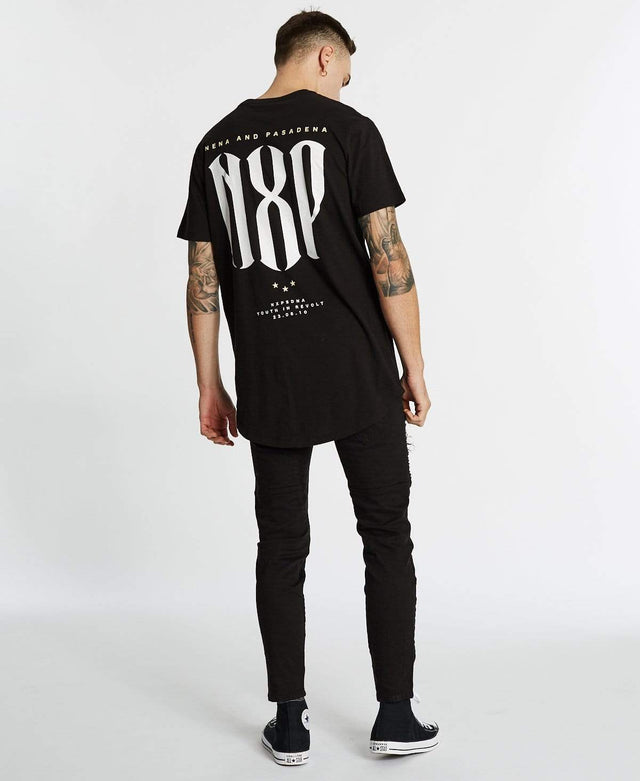 Nena & Pasadena Revolution Cape Back T-Shirt Jet Black