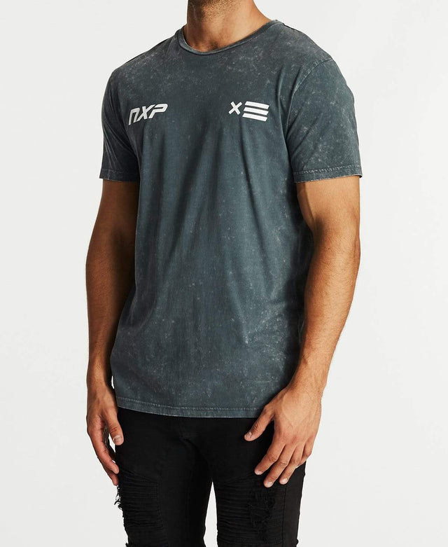 Nena & Pasadena Rounded Cape Back T-Shirt Acid Charcoal