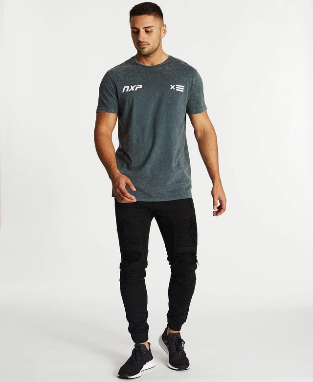 Nena & Pasadena Rounded Cape Back T-Shirt Acid Charcoal