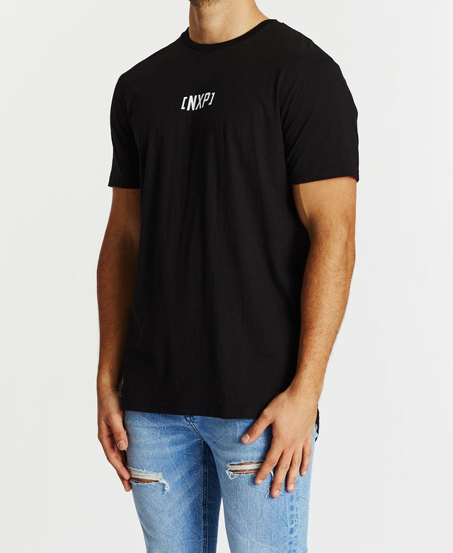 Nena & Pasadena Rundown Cape Back T-Shirt Jet Black