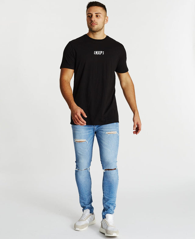 Nena & Pasadena Rundown Cape Back T-Shirt Jet Black