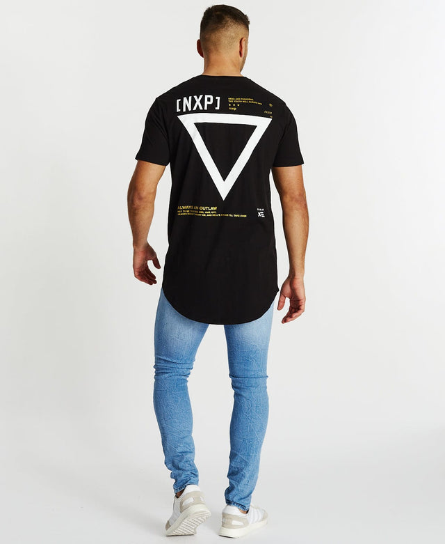 Nena & Pasadena Rundown Cape Back T-Shirt Jet Black