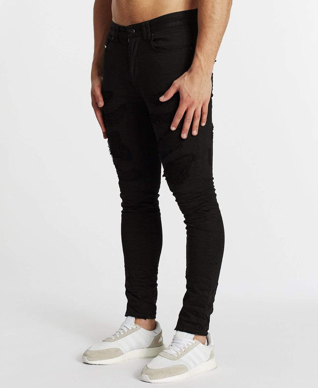 Nena & Pasadena Shredder Skinny Jean Destroyed Black