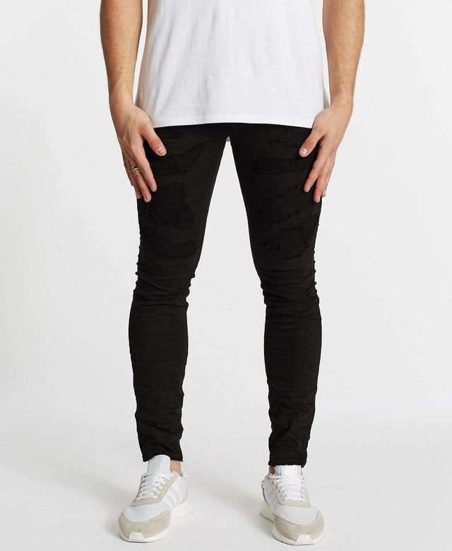 Nena & Pasadena Shredder Skinny Jean Destroyed Black