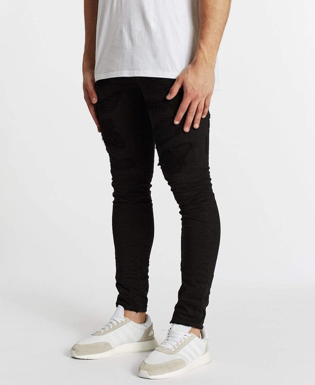 Nena & Pasadena Shredder Skinny Jean Destroyed Black