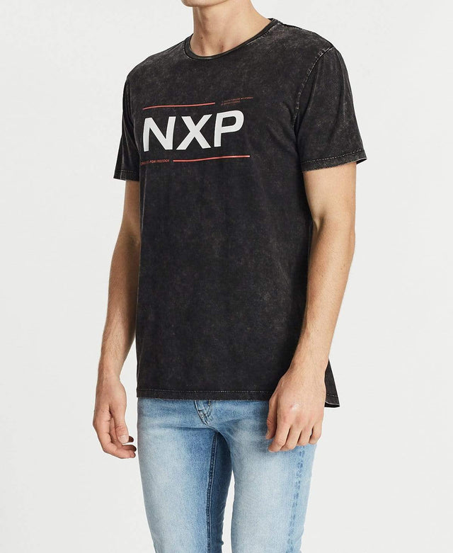 Nena & Pasadena Thunder Scoop Back T-Shirt Acid Black