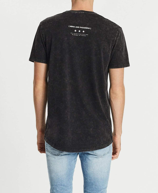 Nena & Pasadena Thunder Scoop Back T-Shirt Acid Black