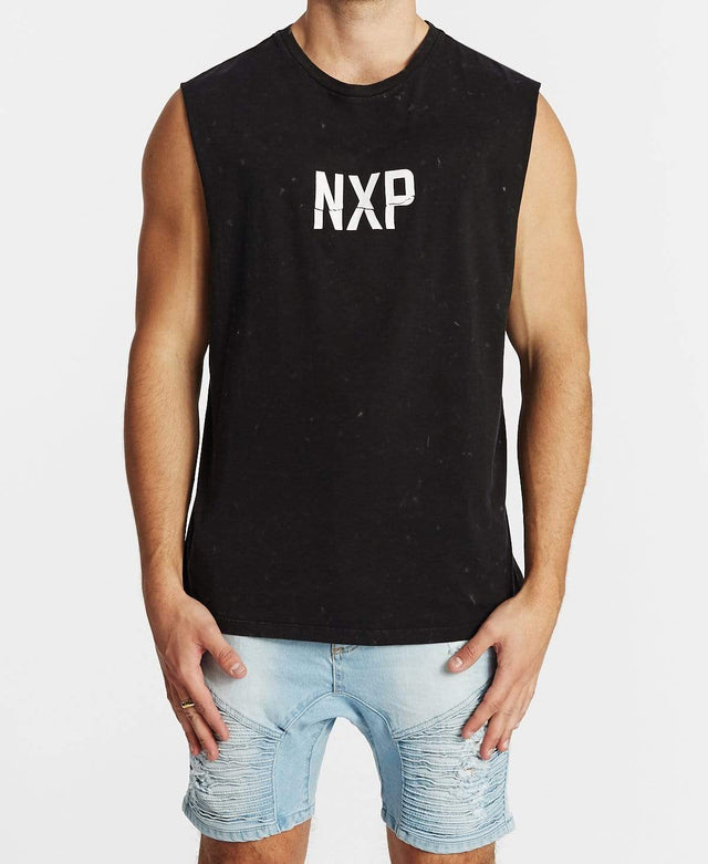 Nena & Pasadena Ultimatium Scoop Back Muscle Tee Acid Black