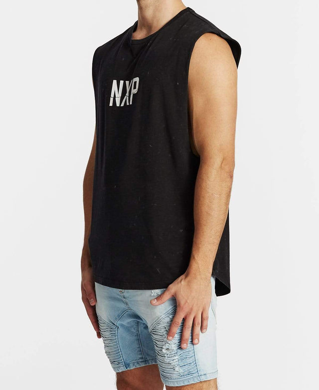 Nena & Pasadena Ultimatium Scoop Back Muscle Tee Acid Black