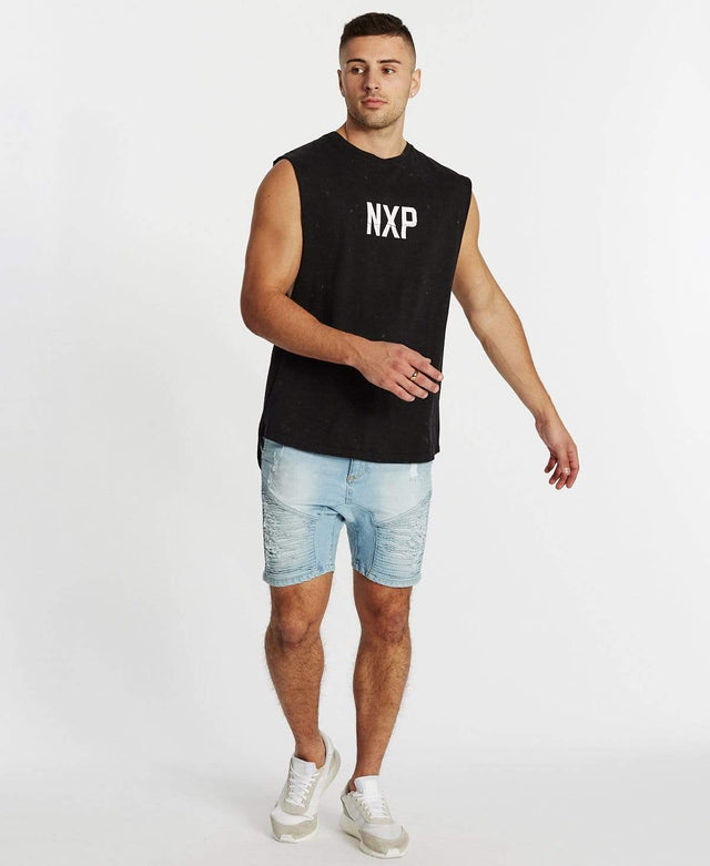 Nena & Pasadena Ultimatium Scoop Back Muscle Tee Acid Black
