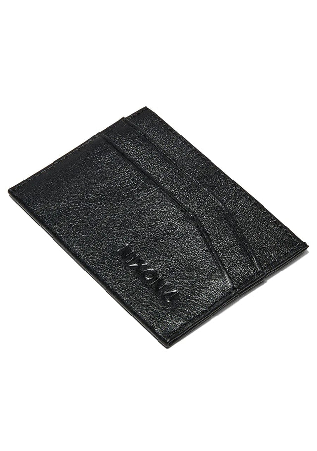 model wears Flaco Leather Card Wallet Black Wallets Black - image 1