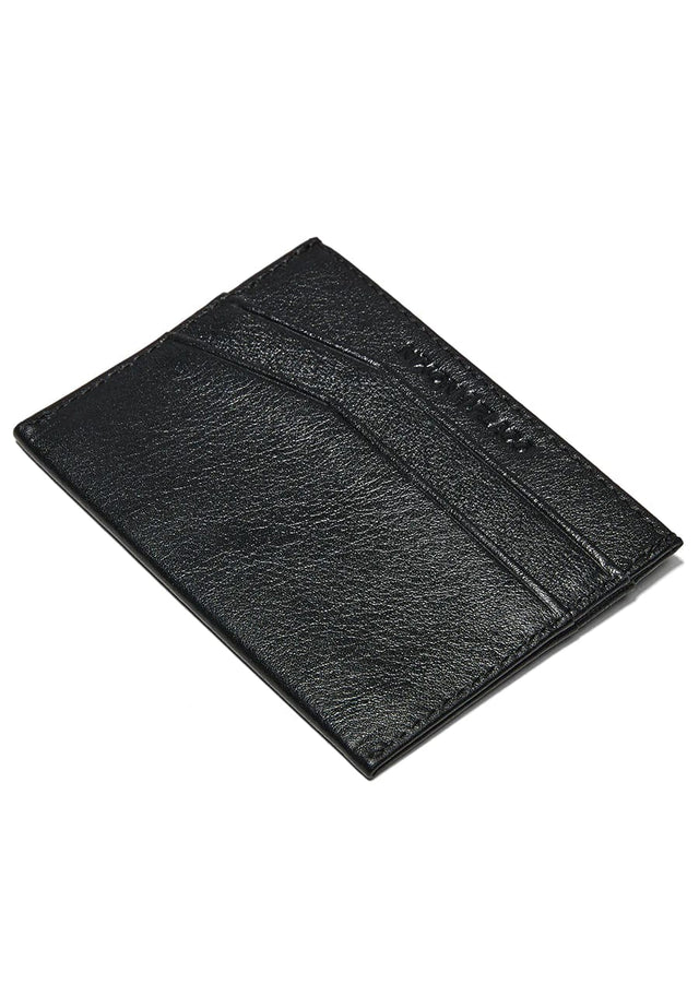 model wears Flaco Leather Card Wallet Black Wallets Black - image 2