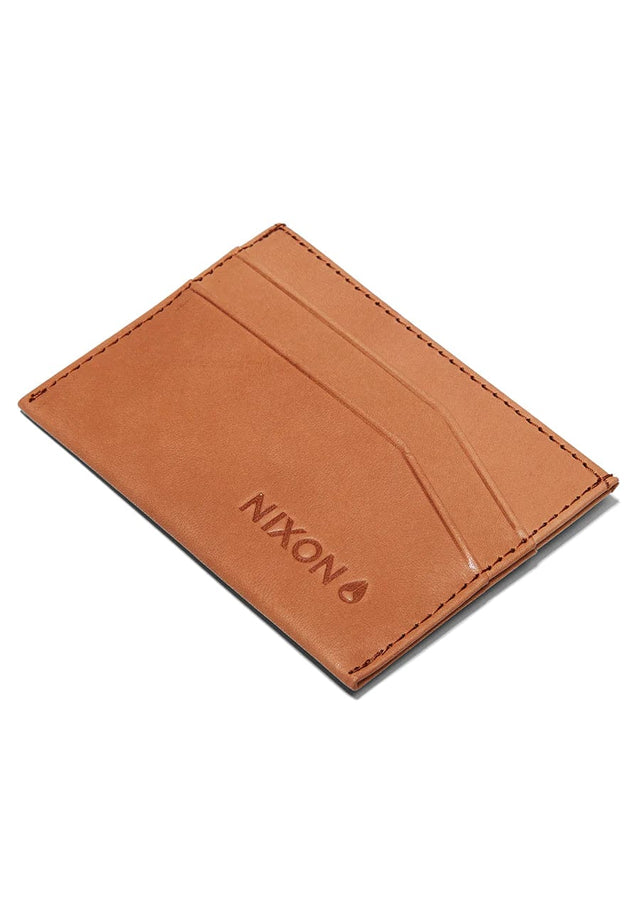 model wears Flaco Leather Card Wallet Tan Wallets Brown - image 1