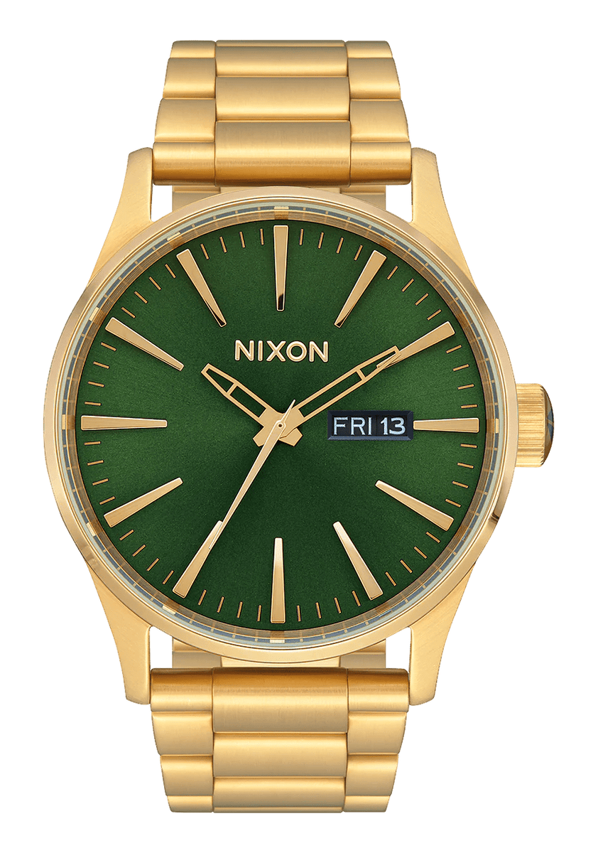 Sentry Stainless Steel Watch Gold Green Sunray HP Gold Neverland