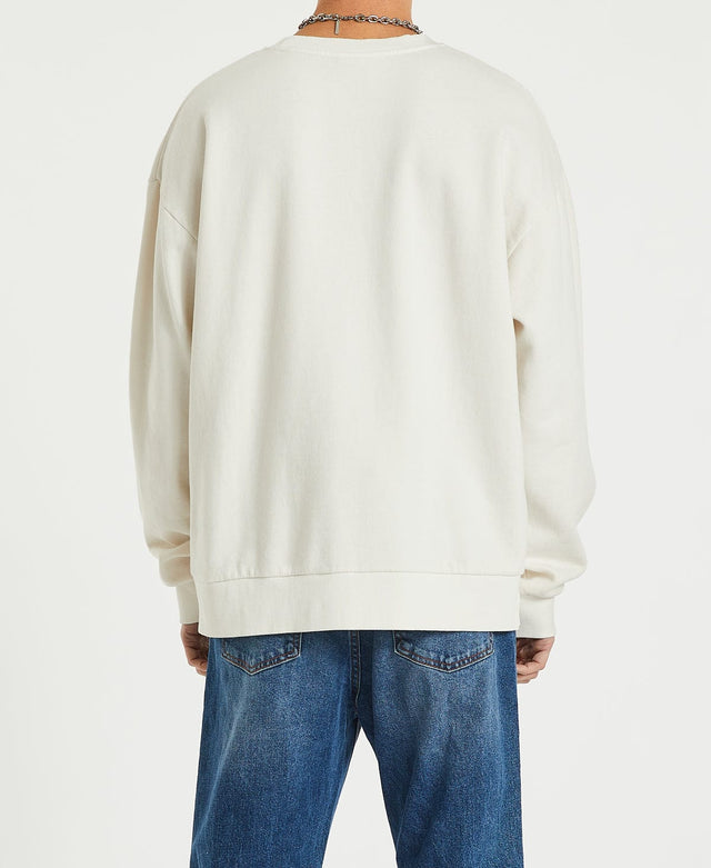 model wears Escalade Relaxed Jumper Off White Jumpers White - image 7