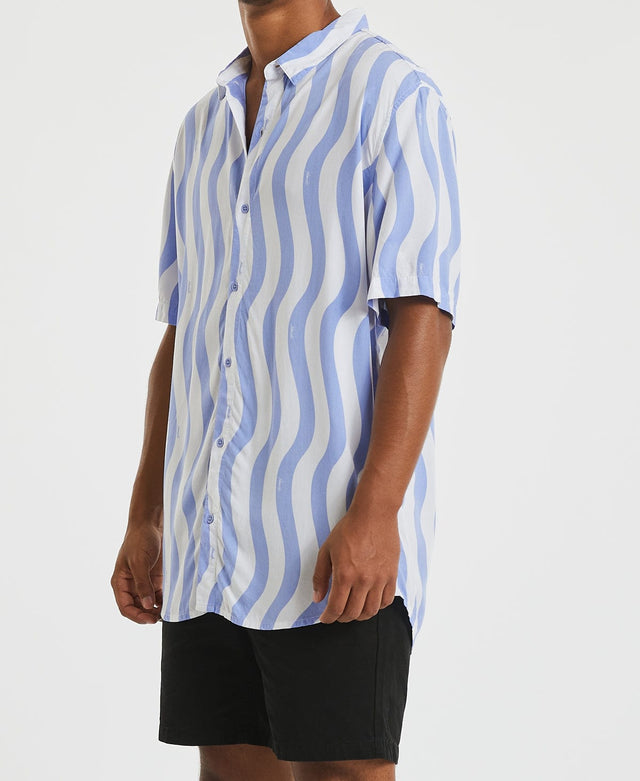 Nomadic Innerbloom Relaxed Short Sleeve Shirt Blue Stripe