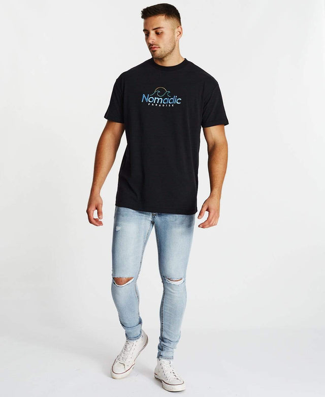 Nomadic Ocean Front Relaxed T-Shirt Jet Black