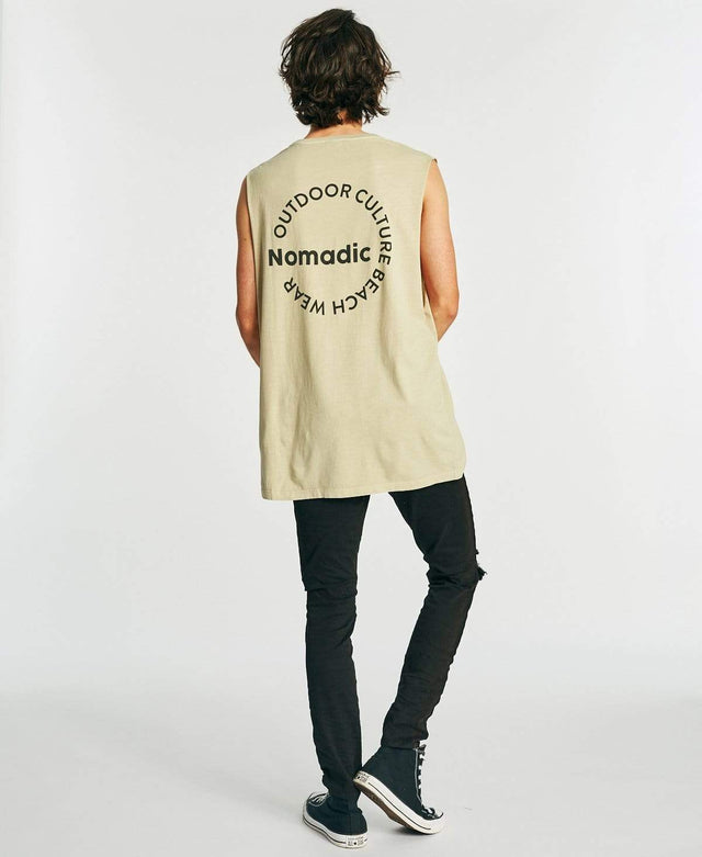 Nomadic Spiral Standard Muscle Tee Pigment Sand