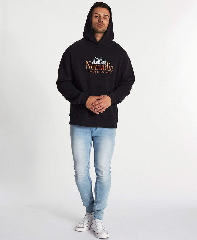Nomadic Surreal Relaxed Hoodie Jet Black
