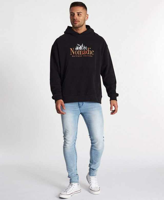 Nomadic Surreal Relaxed Hoodie Jet Black