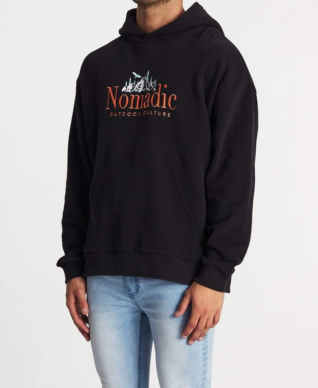 Nomadic Surreal Relaxed Hoodie Jet Black