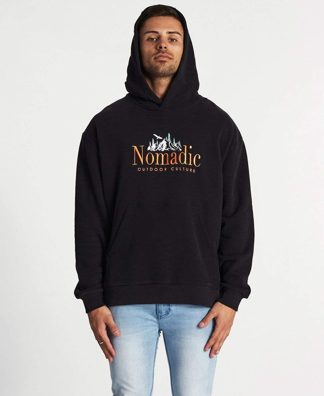Nomadic Surreal Relaxed Hoodie Jet Black